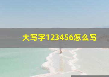 大写字123456怎么写