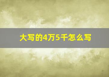 大写的4万5千怎么写