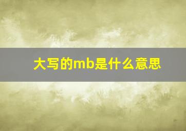 大写的mb是什么意思