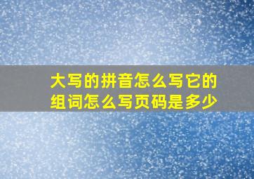 大写的拼音怎么写它的组词怎么写页码是多少