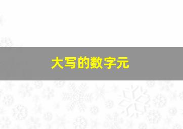 大写的数字元