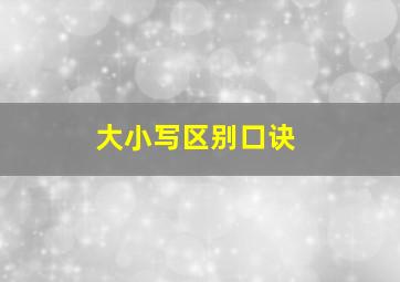 大小写区别口诀