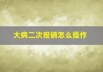 大病二次报销怎么操作