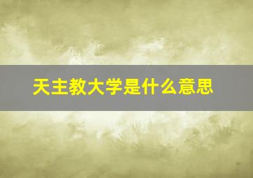 天主教大学是什么意思