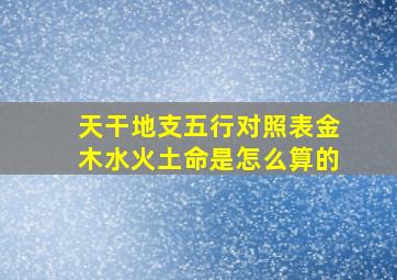 天干地支五行对照表金木水火土命是怎么算的