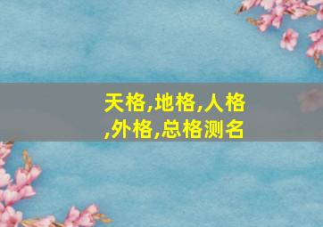 天格,地格,人格,外格,总格测名