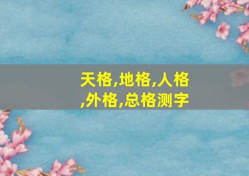 天格,地格,人格,外格,总格测字