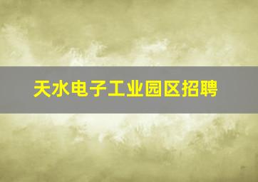 天水电子工业园区招聘