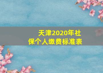 天津2020年社保个人缴费标准表