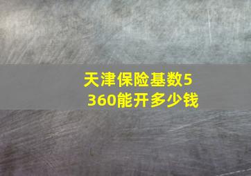 天津保险基数5360能开多少钱