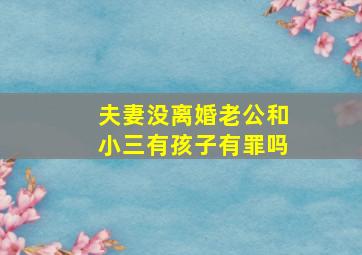 夫妻没离婚老公和小三有孩子有罪吗