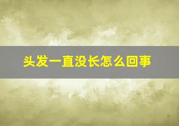 头发一直没长怎么回事