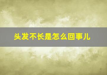 头发不长是怎么回事儿