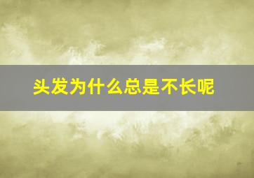 头发为什么总是不长呢