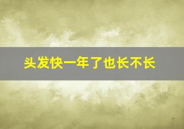 头发快一年了也长不长