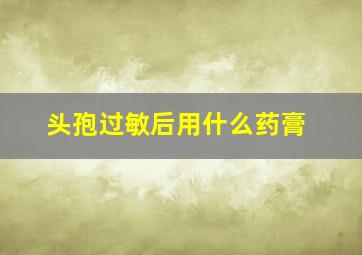 头孢过敏后用什么药膏