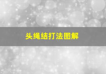 头绳结打法图解