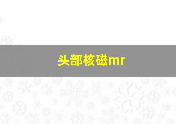 头部核磁mr