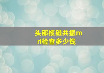 头部核磁共振mri检查多少钱