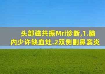 头部磁共振Mri诊断,1.脑内少许缺血灶.2双侧副鼻窦炎