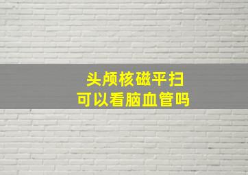 头颅核磁平扫可以看脑血管吗