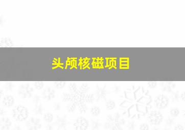 头颅核磁项目