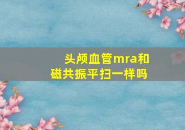 头颅血管mra和磁共振平扫一样吗