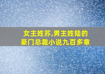 女主姓苏,男主姓陆的豪门总裁小说九百多章