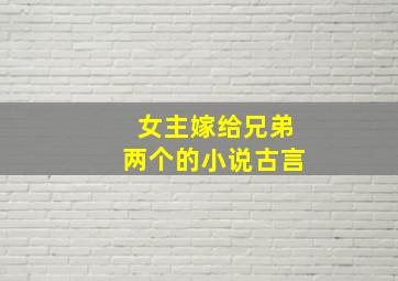 女主嫁给兄弟两个的小说古言