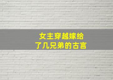 女主穿越嫁给了几兄弟的古言