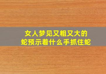 女人梦见又粗又大的蛇预示着什么手抓住蛇