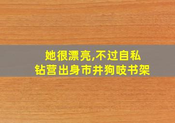 她很漂亮,不过自私钻营出身市井狗吱书架