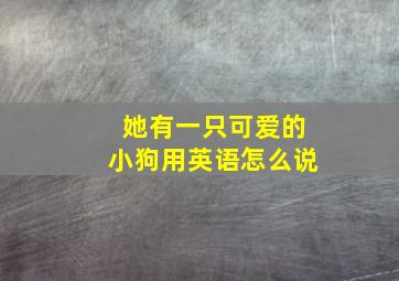 她有一只可爱的小狗用英语怎么说