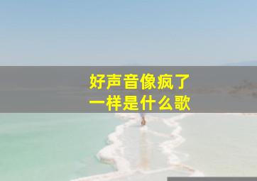 好声音像疯了一样是什么歌