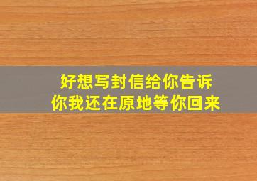 好想写封信给你告诉你我还在原地等你回来