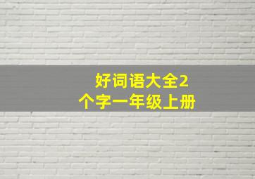 好词语大全2个字一年级上册