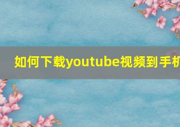 如何下载youtube视频到手机