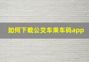 如何下载公交车乘车码app