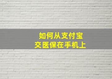 如何从支付宝交医保在手机上