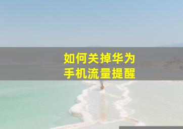 如何关掉华为手机流量提醒