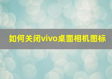 如何关闭vivo桌面相机图标