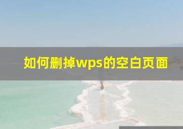 如何删掉wps的空白页面