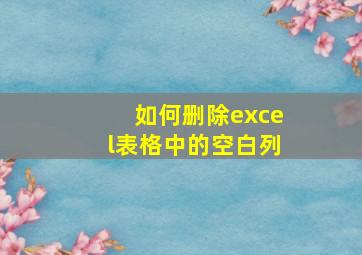 如何删除excel表格中的空白列