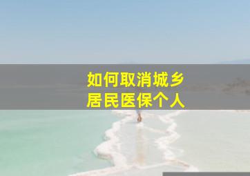 如何取消城乡居民医保个人