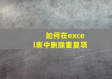 如何在excel表中删除重复项