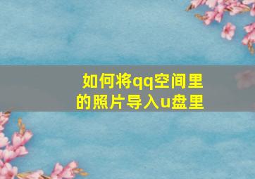 如何将qq空间里的照片导入u盘里