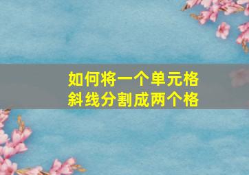 如何将一个单元格斜线分割成两个格