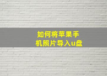 如何将苹果手机照片导入u盘