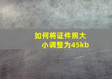 如何将证件照大小调整为45kb