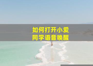 如何打开小爱同学语音唤醒